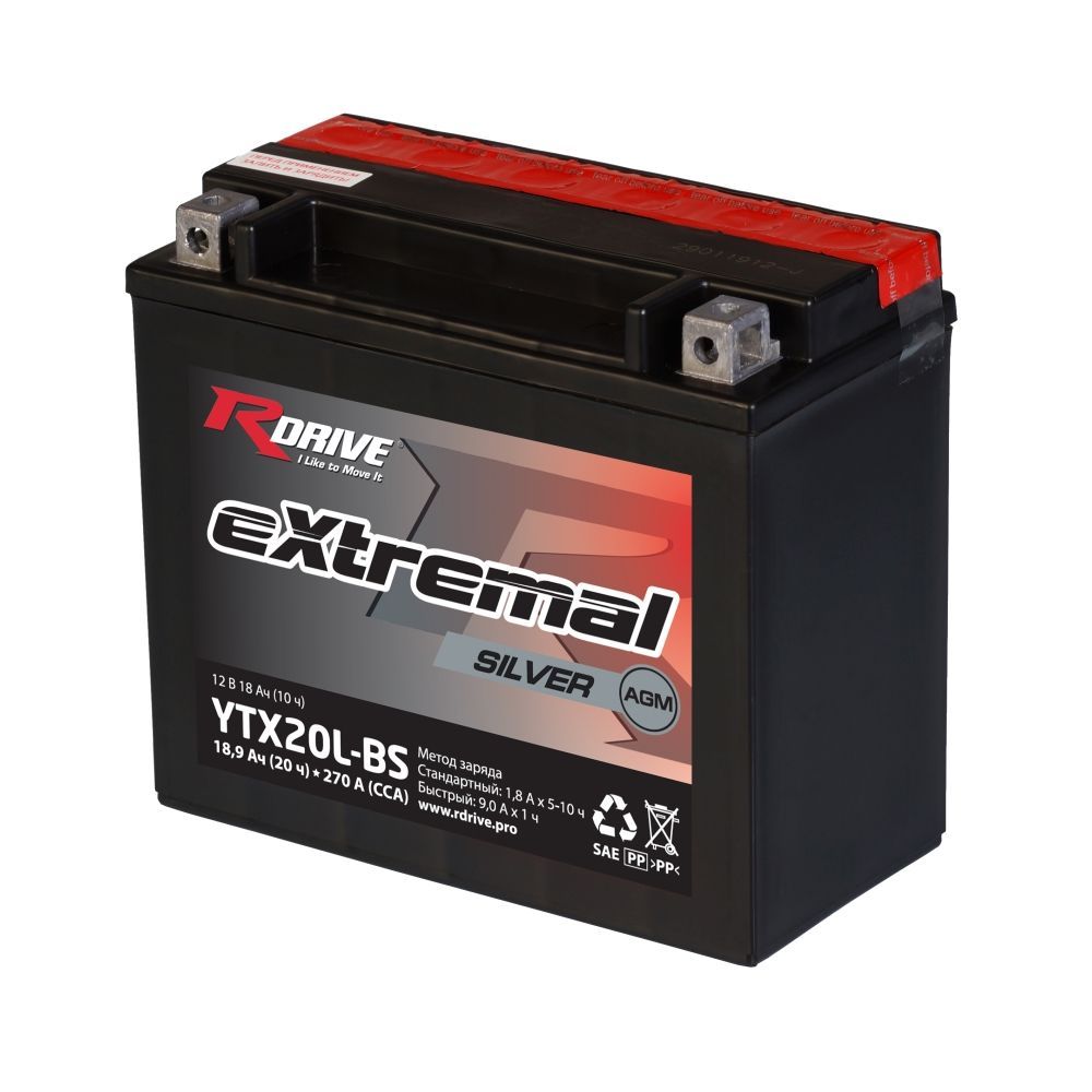 Аккумулятор RDrive eXtremal Silver YTX20L-BS 18.9Ah