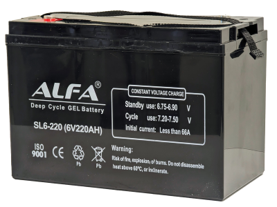 Аккумулятор ALFA 6V-220Ah(C20) L+