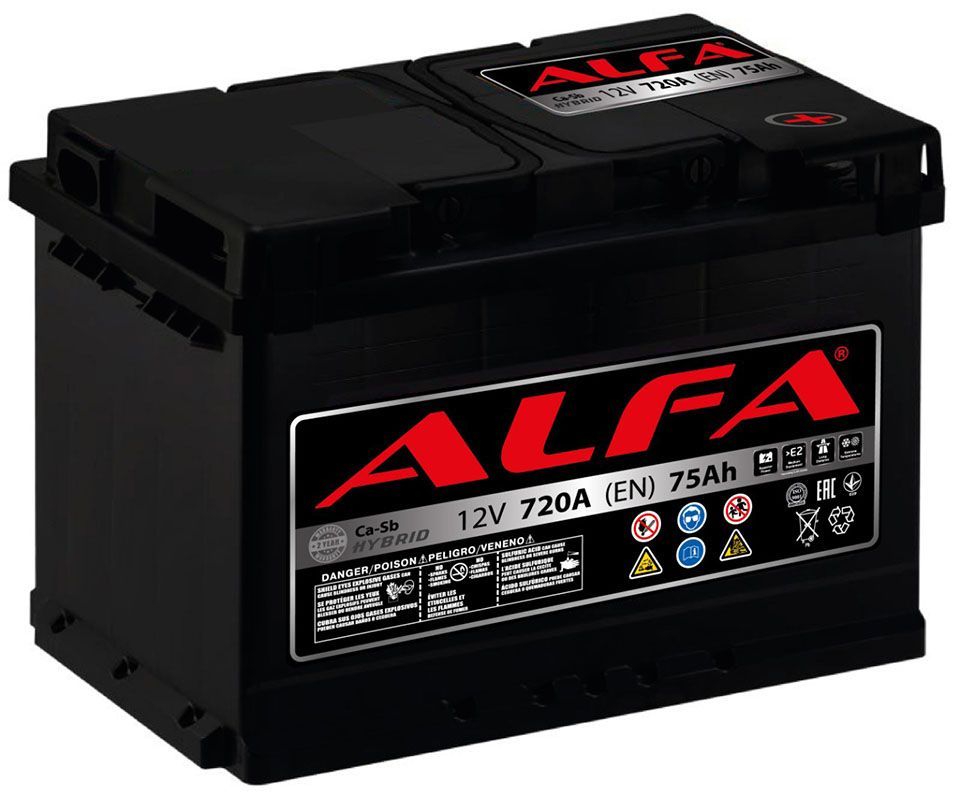 Аккумулятор ALFA Hybrid 75 R+