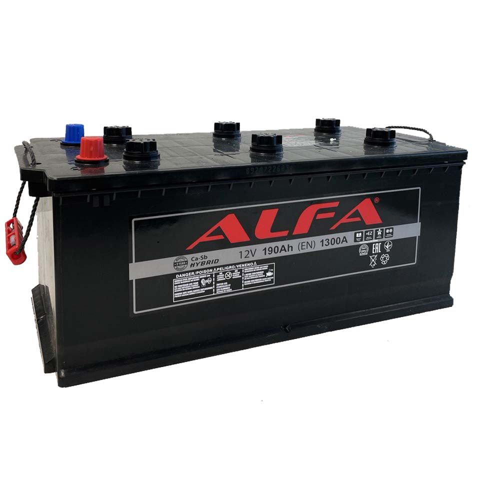 Аккумулятор ALFA 190 (3) евро +/- 1300A KZ.