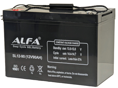 Аккумулятор ALFA 12V-90Ah(C20) L+