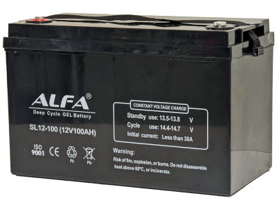 Аккумулятор ALFA 12V-100Ah(C20) L+