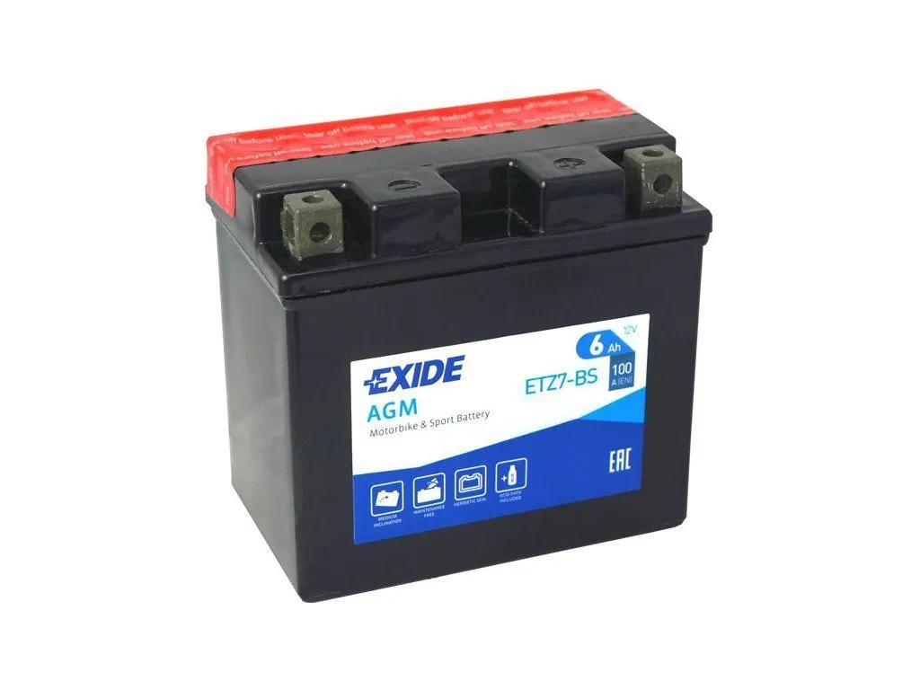 Аккумулятор EXIDE YTZ7-BS AGM 6 Ач, 100 А, 12 v, Обратная R+ (0)