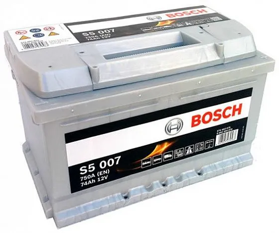 Аккумулятор BOSCH S5 74 Ач, 750 А, 12 v, Обратная R+ (0), DIN LB3, B13