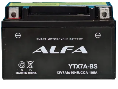 Аккумулятор ALFA YTX7A-BS AGM 7 Ач, 105 А, 12 v, Прямая L+ (1)