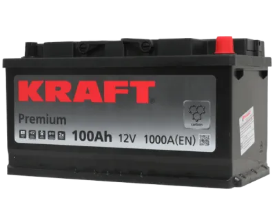 Аккумулятор KRAFT Premium 100 Ач, 1000 А, 12 v, Обратная R+ (0), DIN L5, B13