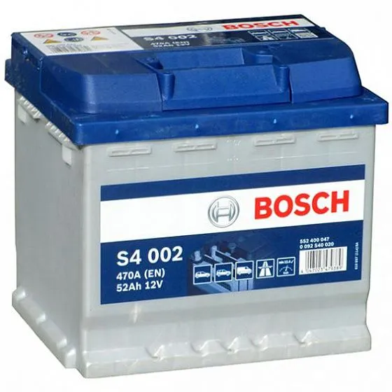 Аккумулятор BOSCH S4 52 Ач, 470 А, 12 v, Обратная R+ (0), DIN L1, B13