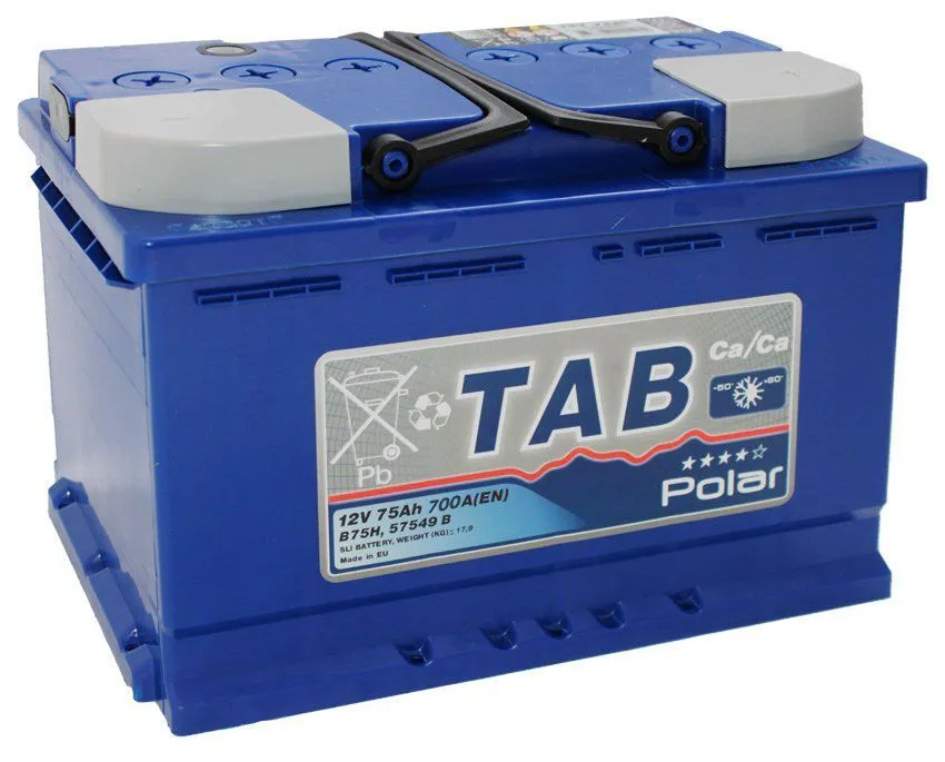 Аккумулятор TAB Polar Blue 75 Ач, 700 А, 12 v, Обратная R+ (0), DIN L3, B13