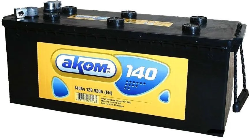 Аккумулятор AKOM 140 Ач, 950 А, 12 v, Прямая R+ (4) rus, D4 (A), B00