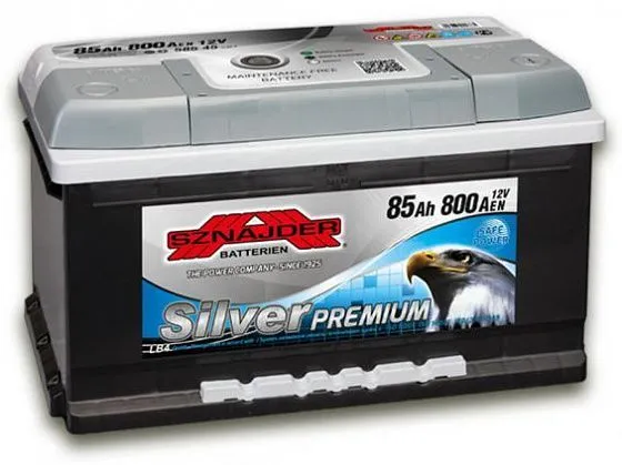 Аккумулятор SZNAJDER Silver Premium 85 Ач, 800 А, 12 v, Обратная R+ (0), DIN LB4, B13
