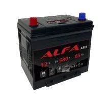 Аккумулятор ALFA Asia 65 Ач, 580 А, 12 v, Прямая L+ (1), JIS D23, B01