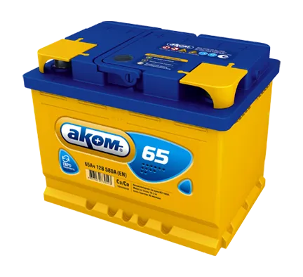 Аккумулятор AKOM 65 Ач, 580 А, 12 v, Обратная R+ (0), DIN L2, B13