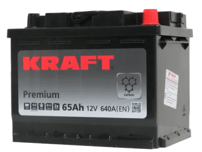 Аккумулятор KRAFT Premium 65 Ач, 640 А, 12 v, Обратная R+ (0), DIN L2, B13