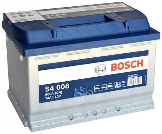 Аккумулятор BOSCH S4 74 Ач, 680 А, 12 v, Обратная R+ (0), DIN L3, B13