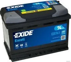 Аккумулятор EXIDE Excell 74 Ач, 680 А, 12 v, Прямая L+ (1), DIN L3, B13