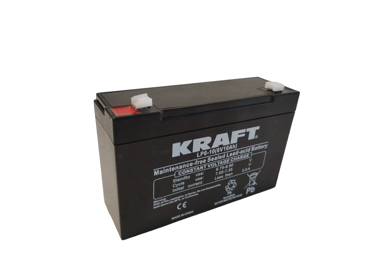 Аккумулятор KRAFT UPS AGM 10 Ач, 6 v, Прямая L+ (1)