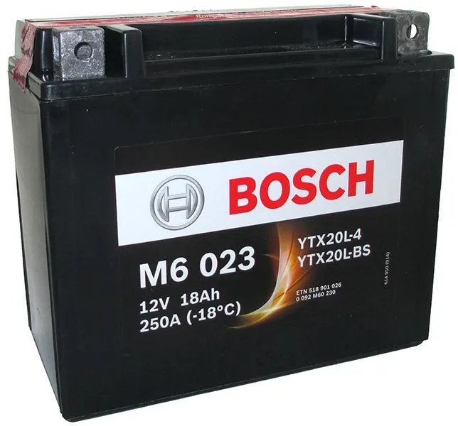 Аккумулятор BOSCH M6 18 Ач, 250 А, 12 v, Обратная R+ (0)