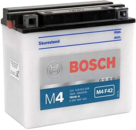 Аккумулятор BOSCH M4 18 Ач, 200 А, 12 v, Обратная R+ (0)