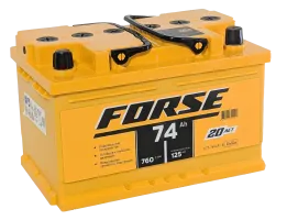 Аккумулятор FORSE 74 Ач низк, 760 А, 12 v, Обратная R+ (0), DIN LB3, B13