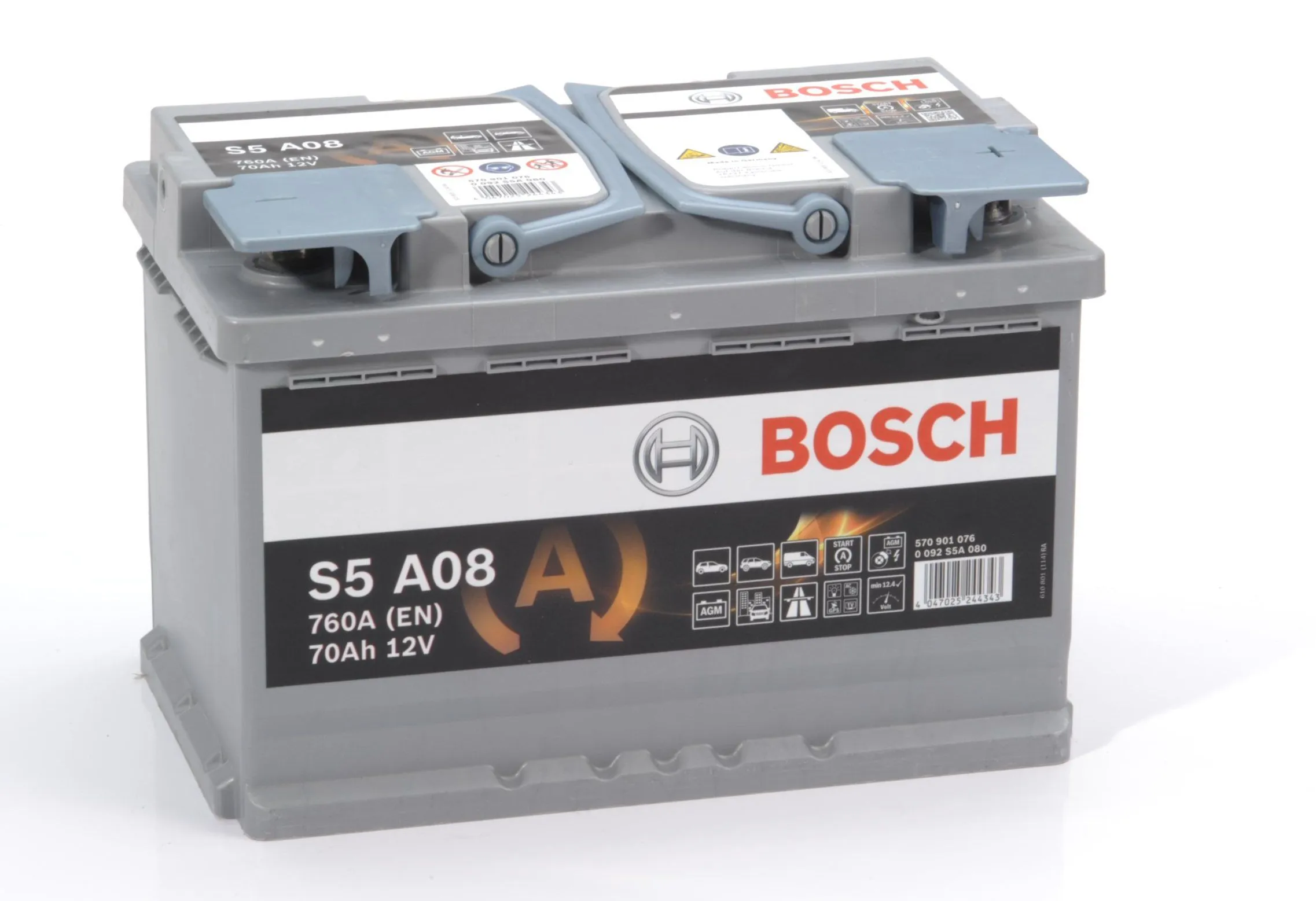 Аккумулятор BOSCH S5 AGM 70 Ач, 760 А, 12 v, Обратная R+ (0), DIN L3, B13