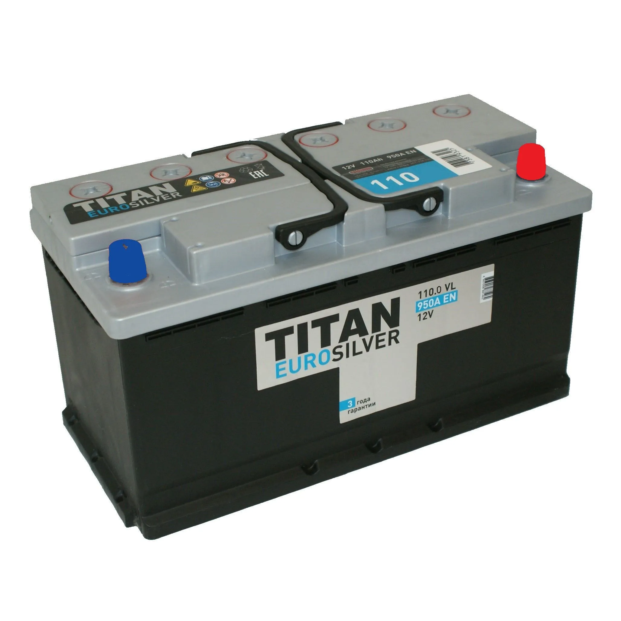 Аккумулятор TITAN 110 Ач, 950 А, 12 v, Обратная R+ (0), DIN L5, B13