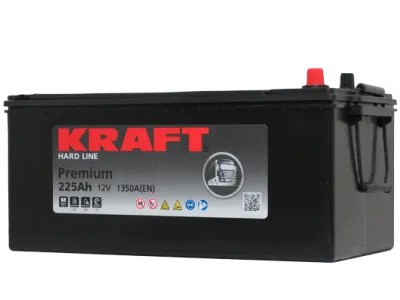 Аккумулятор KRAFT Premium 225 Ач, 1350 А, 12 v, Обратная L+ (3) euro, D6 (C), B00