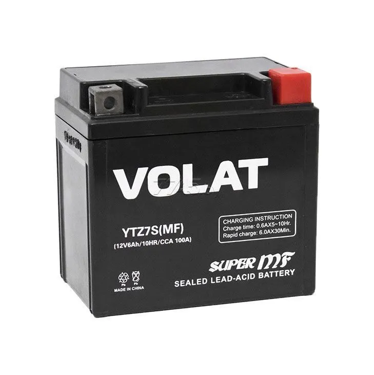 Аккумулятор VOLAT YTZ7S MF AGM 6 Ач, 100 А, 12 v, Обратная R+ (0)