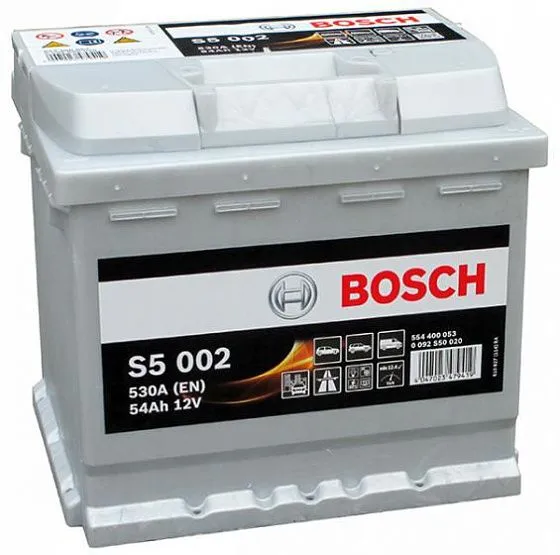 Аккумулятор BOSCH S5 54 Ач, 530 А, 12 v, Обратная R+ (0), DIN L1, B13