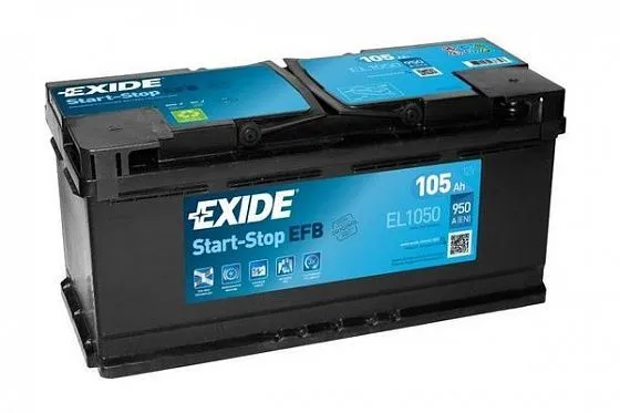 Аккумулятор EXIDE EFB 105 Ач, 950 А, 12 v, Обратная R+ (0), DIN L6, B13