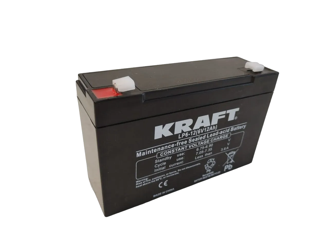 Аккумулятор KRAFT UPS AGM 12 Ач, 6 v, Прямая L+ (1)