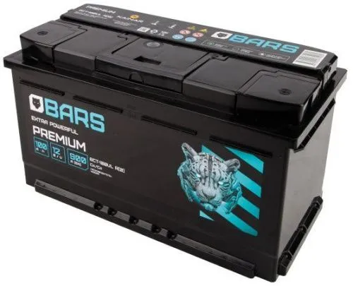 Фото Аккумулятор BARS Premium 100 Ач, 900 А, 12 v, Обратная R+ (0), DIN L5, B13