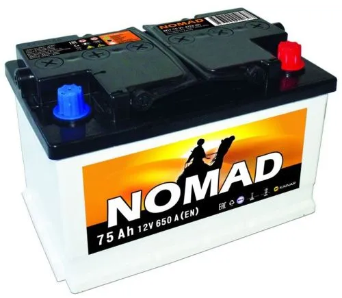 Фото Аккумулятор NOMAD 75 Ач, 650 А, 12 v, Прямая L+ (1), DIN LB3, B13