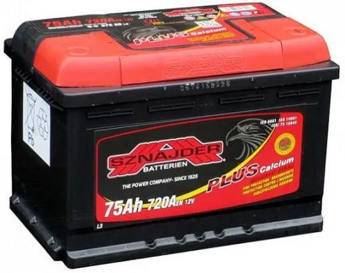 Фото Аккумулятор SZNAJDER Plus 75 Ач, 720 А, 12 v, Прямая L+ (1), DIN L3, B13