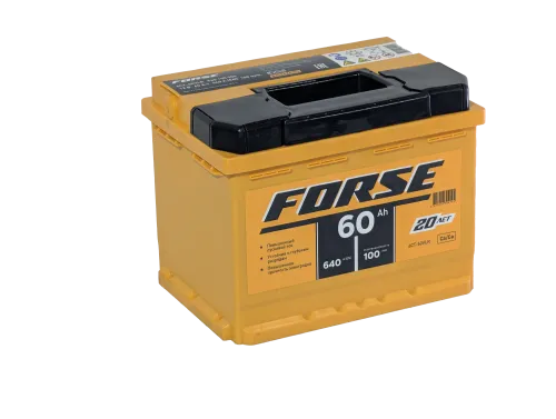 Фото Аккумулятор FORSE 60 Ач, 640 А, 12 v, Обратная R+ (0), DIN L2, B13
