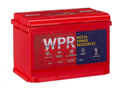 Фото Аккумулятор WPR 70 Ач, 680 А, 12 v, Обратная R+ (0), DIN L3, B13