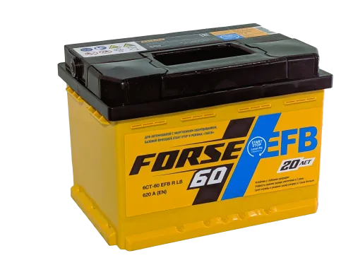 Фото Аккумулятор FORSE EFB 60 Ач низк, 620 А, 12 v, Обратная R+ (0), DIN LB2, B13