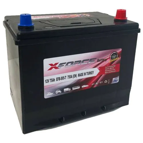 Фото Аккумулятор XFORCE EFB 75 Ач, 750 А, 12 v, Обратная R+ (0), JIS D26, B13