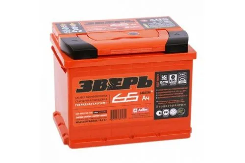 Аккумулятор ЗВЕРЬ 65 L+