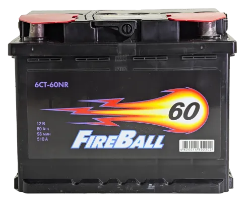 Фото Аккумулятор FIREBALL 60 Ач, 510 А, 12 v, Обратная R+ (0), DIN L2, B13