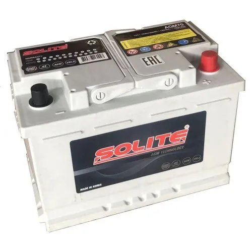 Фото Аккумулятор SOLITE AGM 70 Ач, 760 А, 12 v, Обратная R+ (0), DIN L2, B13