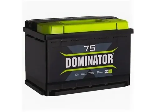 Фото Аккумулятор DOMINATOR 75 Ач, 750 А, 12 v, Обратная R+ (0), DIN L3, B13
