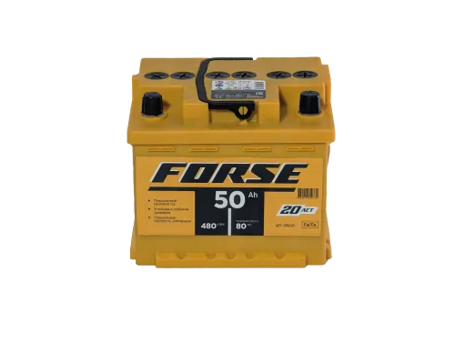 Фото Аккумулятор FORSE 50 Ач, низк, 480 А, 12 v, Обратная R+ (0), DIN LB1, B13