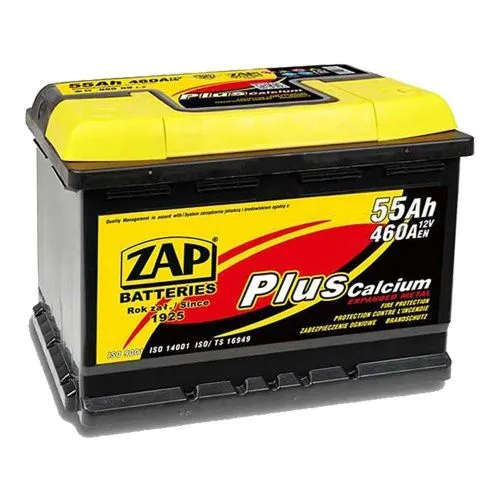Фото Аккумулятор ZAP Plus 55 Ач, 460 А, 12 v, Обратная R+ (0), DIN L2, B13