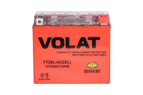 Аккумулятор VOLAT YT20L-BS AGM 20 Ач, 330 А, 12 v, Обратная R+ (0) фото