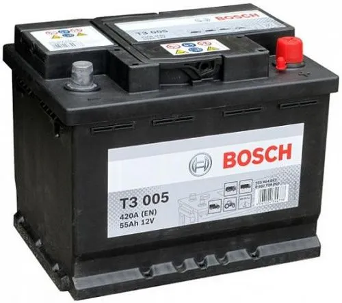 Фото Аккумулятор BOSCH Т3 55 Ач, 420 А, 12 v, Обратная R+ (0), DIN L2, B13