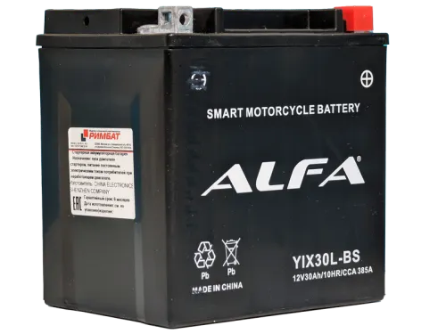 Аккумулятор ALFA YIX30L-BS AGM 30 Ач, 385 А, 12 v, Обратная R+ (0) фото