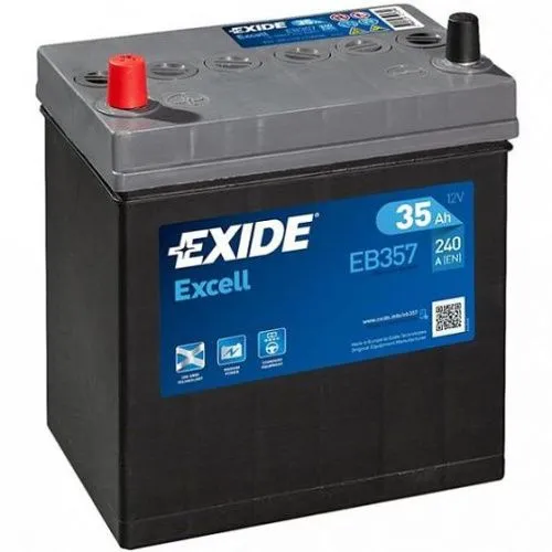 Фото Аккумулятор EXIDE Excell 35 Ач, 240 А, 12 v, Прямая L+ (1), JIS B19, B00