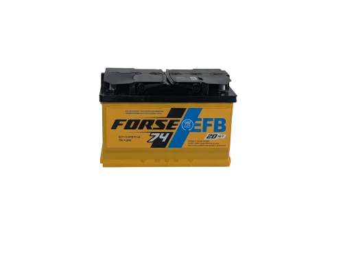 Фото Аккумулятор FORSE EFB 74 Ач низк, 750 А, 12 v, Обратная R+ (0), DIN LB3, B13