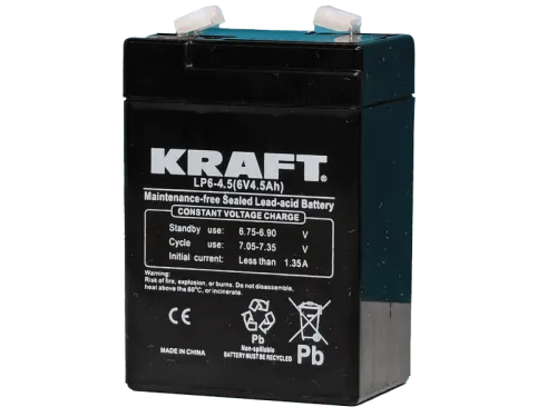 Аккумулятор KRAFT UPS AGM 4.5 Ач, 6 v, Прямая L+ (1) фото