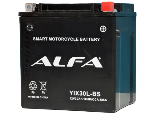 Аккумулятор ALFA YIX30L-BS AGM 30 Ач, 385 А, 12 v, Обратная R+ (0) фото